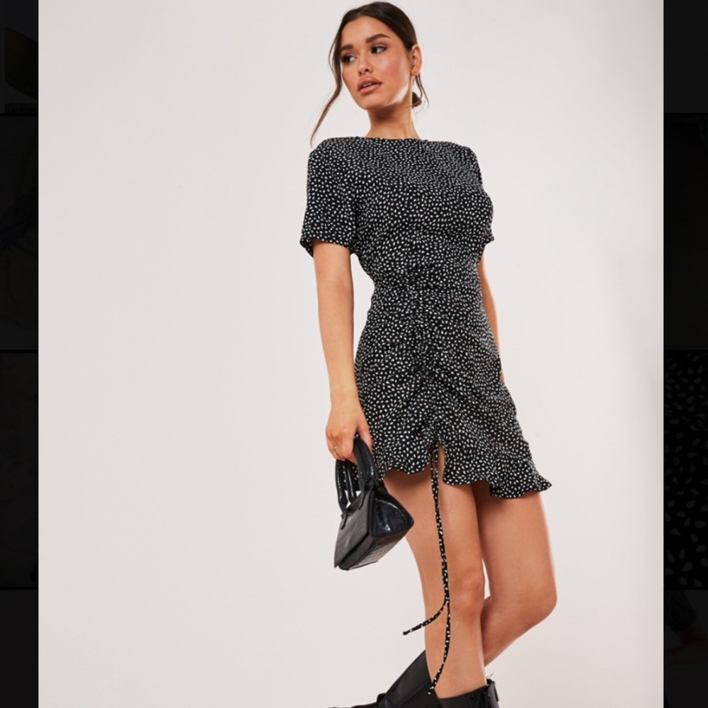 Ruched side tea dress